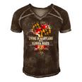Maryland Home Florida Roots State Tree Flag Love Gift Men's Short Sleeve V-neck 3D Print Retro Tshirt Brown