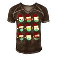 Masked Balls Basketball Christmas Baseball Christmas Ball Sports Santas Hat Team Sports Xmas Match Men's Short Sleeve V-neck 3D Print Retro Tshirt Brown