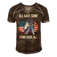Memorial Day Military Vintage Us Patriotic American Skull Men's Short Sleeve V-neck 3D Print Retro Tshirt Brown