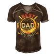 Mens Best Dad By Par Golf Lover Fathers Day Men's Short Sleeve V-neck 3D Print Retro Tshirt Brown