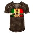 Mens Best Mexican Dad Ever Mexican Flag Pride Fathers Day Gift V2 Men's Short Sleeve V-neck 3D Print Retro Tshirt Brown