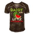 Mens Cute Watermelon Daddy Design Dad For Men Men's Short Sleeve V-neck 3D Print Retro Tshirt Brown