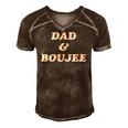 Mens Dad And Boujee Funny Fathers Day Top Men's Short Sleeve V-neck 3D Print Retro Tshirt Brown