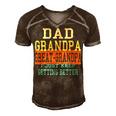 Mens Dad Grandpa Great-Grandpa Fathers Day From Daughter Wife Men's Short Sleeve V-neck 3D Print Retro Tshirt Brown