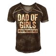 Mens Dad Of Girls Outnumbered Fathers Day Gift Men's Short Sleeve V-neck 3D Print Retro Tshirt Brown