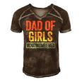 Mens Dad Of Girls Outnumbered Fathers Day Men's Short Sleeve V-neck 3D Print Retro Tshirt Brown