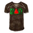 Mens Dad Watermelon Funny Summer Fruit Dad Fathers Day Men's Short Sleeve V-neck 3D Print Retro Tshirt Brown
