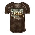 Mens Daddy 2022 Pregnancy Reveal First Time Dad Men's Short Sleeve V-neck 3D Print Retro Tshirt Brown