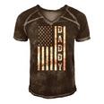 Mens Daddy American Flag Fathers Day Patriotic Usa 4Th Of July Men's Short Sleeve V-neck 3D Print Retro Tshirt Brown