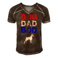 Mens Dog Dad Bod Doberman 4Th Of July Mens Gift Men's Short Sleeve V-neck 3D Print Retro Tshirt Brown