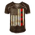 Mens Fathers Day Best Dad Ever Usa American Flag Men's Short Sleeve V-neck 3D Print Retro Tshirt Brown