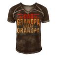 Mens Fathers Day From Grandkids Dad Grandpa Great Grandpa Men's Short Sleeve V-neck 3D Print Retro Tshirt Brown