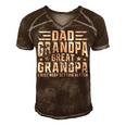 Mens Fathers Day From Grandkids Dad Grandpa Great Grandpa Men's Short Sleeve V-neck 3D Print Retro Tshirt Brown