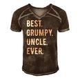 Mens Funny Best Grumpy Uncle Ever Grouchy Uncle Gift Men's Short Sleeve V-neck 3D Print Retro Tshirt Brown