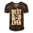 Mens Funny Dads Birthday Fathers Day Best Dad Ever Men's Short Sleeve V-neck 3D Print Retro Tshirt Brown
