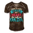 Mens Funny Fathers Day Shirt A Girl She Calls Me Dada Grandpa 7 Shirt Men's Short Sleeve V-neck 3D Print Retro Tshirt Brown