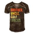Mens Funny Golfer Brother Uncle Golf Legend Vintage Retro Golfing Men's Short Sleeve V-neck 3D Print Retro Tshirt Brown
