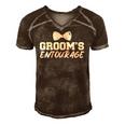 Mens Grooms Entourage Bachelor Stag Party Men's Short Sleeve V-neck 3D Print Retro Tshirt Brown