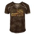 Mens Husband Daddy Protector Hero Happy Fathers Day Flag Gift Men's Short Sleeve V-neck 3D Print Retro Tshirt Brown