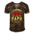 Mens I Have Two Titles Dad And Papa Funny Fathers Day Daddy Men's Short Sleeve V-neck 3D Print Retro Tshirt Brown