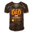 Mens I Have Two Titles Dad And Poppy Gifts Poppy Fathers Day Men's Short Sleeve V-neck 3D Print Retro Tshirt Brown