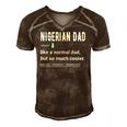 Mens Nigerian Dad Definition Design - Funny Nigerian Daddy Flag Men's Short Sleeve V-neck 3D Print Retro Tshirt Brown