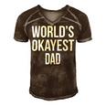 Mens Okayest Dad T Shirt Funny Sarcastic Novelty For Husband Fathers Day 160 Trending Shirt Men's Short Sleeve V-neck 3D Print Retro Tshirt Brown