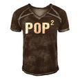 Mens Pop Squared Pop To The Second Power Gramps Men's Short Sleeve V-neck 3D Print Retro Tshirt Brown