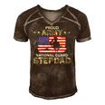 Mens Proud Army National Guard Stepdad Men's Short Sleeve V-neck 3D Print Retro Tshirt Brown