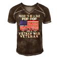Mens Proud Dad Pop-Pop Vietnam War Veteran - Retro Us Flag Grandpa Men's Short Sleeve V-neck 3D Print Retro Tshirt Brown