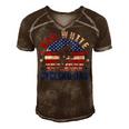 Mens Red White Cycling Dad 4Th Of July American Flag Gift Men's Short Sleeve V-neck 3D Print Retro Tshirt Brown