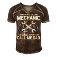 Mens Some People Call Me Mechanic The Most Important Call Me Dad V2 Men's Short Sleeve V-neck 3D Print Retro Tshirt Brown