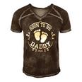 Mens Soon To Be Daddy 2022 Fathers Day First Time Dad Pregnancy Men's Short Sleeve V-neck 3D Print Retro Tshirt Brown