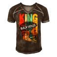 Mens Strong Black King Juneteeth African American Father Day 23 Shirt Men's Short Sleeve V-neck 3D Print Retro Tshirt Brown