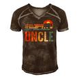 Mens Uncle Man Myth Legend Vintage Men Retro Classic Uncle Men's Short Sleeve V-neck 3D Print Retro Tshirt Brown