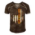Mens Vintage Best Papa Ever Flag American Gifts Fathers Day Men's Short Sleeve V-neck 3D Print Retro Tshirt Brown