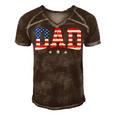 Mens Vintage Dad Fathers Day American Flag Usa Dad 4Th Of July Men's Short Sleeve V-neck 3D Print Retro Tshirt Brown