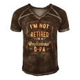 Mens Vintage Im Not Retired Im A Professional G-Pa Funny Mens Men's Short Sleeve V-neck 3D Print Retro Tshirt Brown