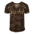 Meow Cat Shirt Meow Kitty Funny Cats Mom And Cat Dad 238 Trending Shirt Men's Short Sleeve V-neck 3D Print Retro Tshirt Brown