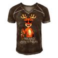 Merry Christmas Reindeer Funny Family 884 Shirt Men's Short Sleeve V-neck 3D Print Retro Tshirt Brown