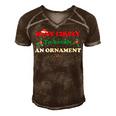 Most Likely To Break An Ornament Santa Hat Xmas Lights Men's Short Sleeve V-neck 3D Print Retro Tshirt Brown