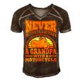 Motorcycle Grandpa Biker S Funny 499 Shirt Men's Short Sleeve V-neck 3D Print Retro Tshirt Brown