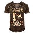 My Favorite Taekwondo Kid Calls Me Dad Karate Judo Men's Short Sleeve V-neck 3D Print Retro Tshirt Brown