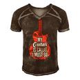 My Guitar Is Calling And I Must Go 525 Trending Shirt Men's Short Sleeve V-neck 3D Print Retro Tshirt Brown