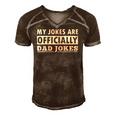 My Jokes Are Officially Dad Jokes Fathers Day Gift Men's Short Sleeve V-neck 3D Print Retro Tshirt Brown
