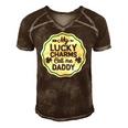 My Lucky Charms Call Me Daddy St Patricks Day Men's Short Sleeve V-neck 3D Print Retro Tshirt Brown