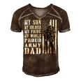 My Son Is Soldier Proud Military Dad 704 Shirt Men's Short Sleeve V-neck 3D Print Retro Tshirt Brown