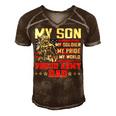 My Son Is Soldier Proud Military Dad 710 Shirt Men's Short Sleeve V-neck 3D Print Retro Tshirt Brown