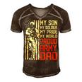 My Son Is Soldier Proud Military Dad 714 Shirt Men's Short Sleeve V-neck 3D Print Retro Tshirt Brown