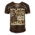 My Son My Soldier Hero Proud Army Dad 702 Shirt Men's Short Sleeve V-neck 3D Print Retro Tshirt Brown